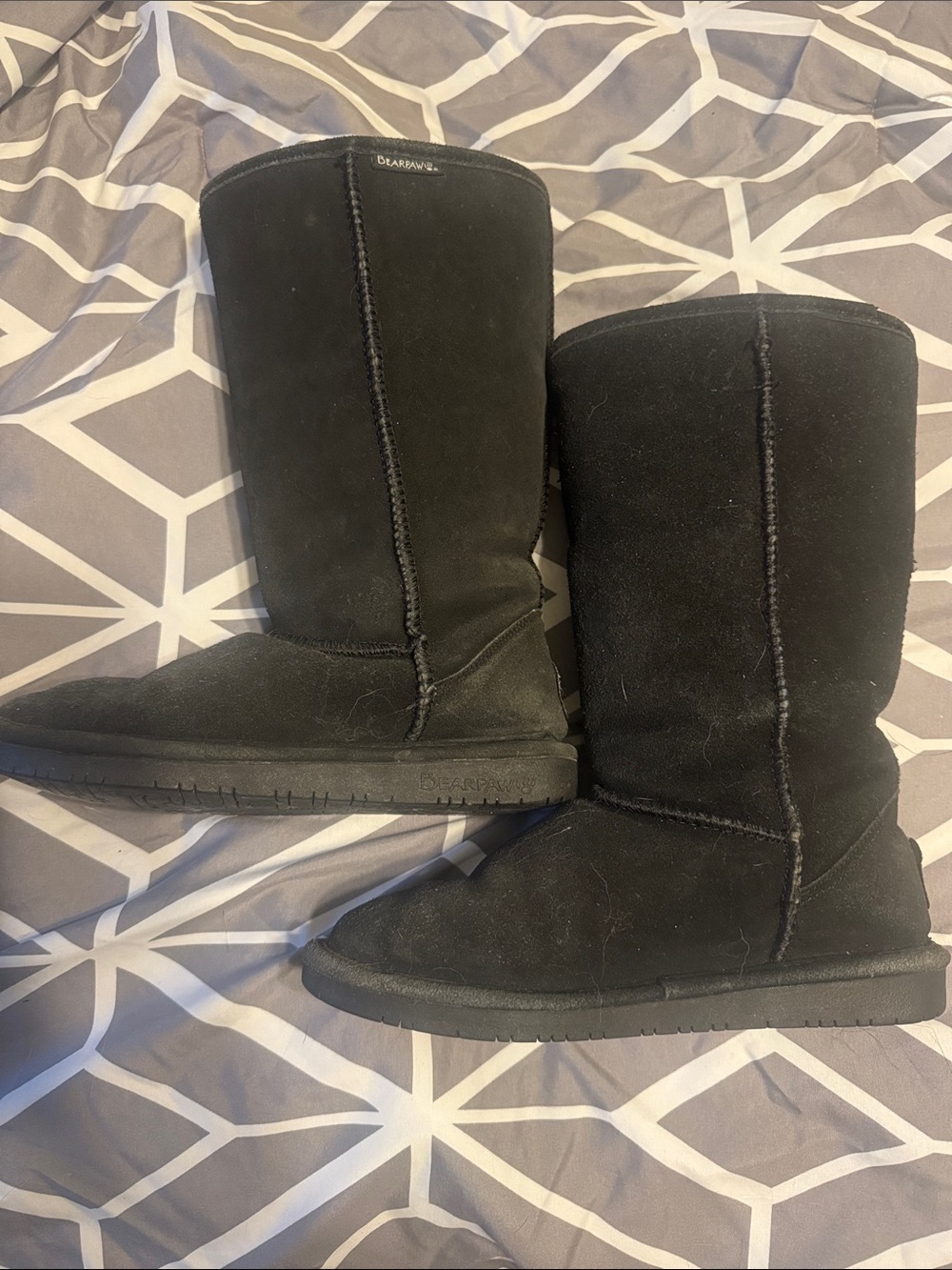 BearPaw Black Mid-Calf Women's Winter Boots